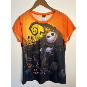 Disney Nightmare Before Christmas Jack Skellington T-Shirt Orange XXL 19 Juniors